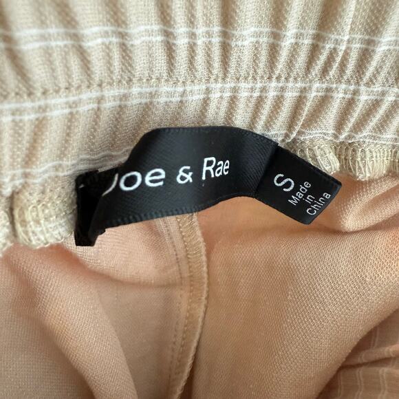 Joe & Rae Womens Adjustable Drawstring Wide Leg Pink/White Striped Pants Small - Picture 7 of 9